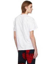 T-shirt à col rond imprimé blanc JW Anderson