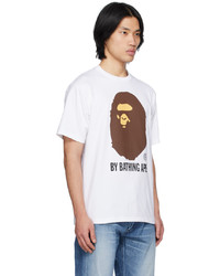 T-shirt à col rond imprimé blanc BAPE