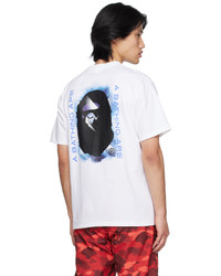 T-shirt à col rond imprimé blanc BAPE