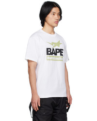 T-shirt à col rond imprimé blanc BAPE