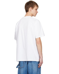 T-shirt à col rond imprimé blanc JW Anderson