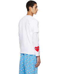 T-shirt à col rond imprimé blanc Comme Des Garcons Play