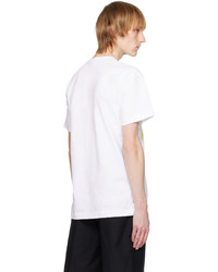 T-shirt à col rond imprimé blanc Comme des Garcons Homme Deux