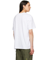 T-shirt à col rond imprimé blanc MSGM