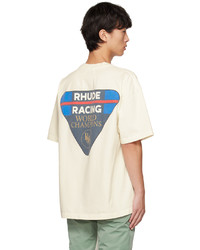 T-shirt à col rond imprimé blanc Rhude