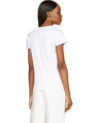 T-shirt à col rond imprimé blanc Marni