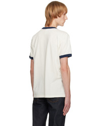 T-shirt à col rond imprimé blanc Nudie Jeans