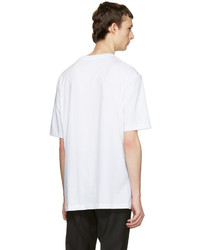 T-shirt à col rond imprimé blanc Raf Simons