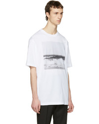 T-shirt à col rond imprimé blanc Raf Simons