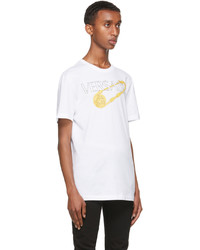 T-shirt à col rond imprimé blanc Versace