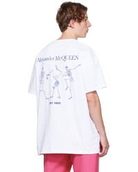 T-shirt à col rond imprimé blanc Alexander McQueen