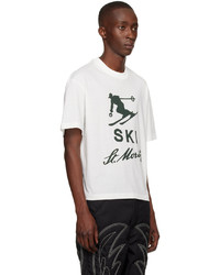 T-shirt à col rond imprimé blanc Bally