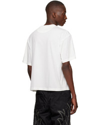 T-shirt à col rond imprimé blanc Bally