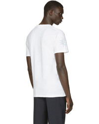 T-shirt à col rond imprimé blanc Alexander McQueen