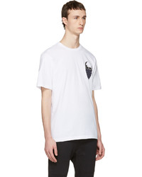 T-shirt à col rond imprimé blanc Markus Lupfer