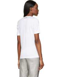 T-shirt à col rond imprimé blanc Dsquared2