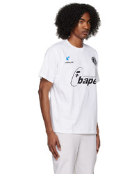 T-shirt à col rond imprimé blanc BAPE