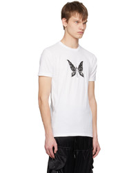 T-shirt à col rond imprimé blanc Anna Sui