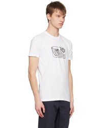 T-shirt à col rond imprimé blanc Anna Sui