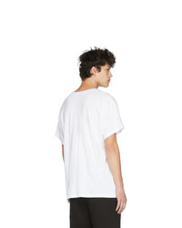 T-shirt à col rond imprimé blanc Amiri