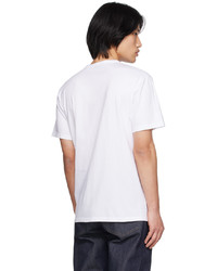 T-shirt à col rond imprimé blanc MAISON KITSUNÉ