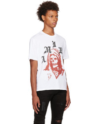 T-shirt à col rond imprimé blanc Amiri