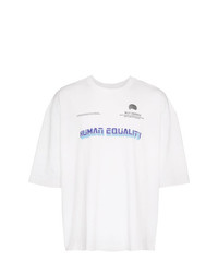 T-shirt à col rond imprimé blanc Willy Chavarria