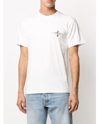 T-shirt à col rond imprimé blanc Stussy