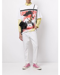 T-shirt à col rond imprimé blanc Charles Jeffrey Loverboy