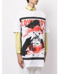 T-shirt à col rond imprimé blanc Charles Jeffrey Loverboy