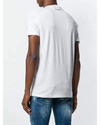 T-shirt à col rond imprimé blanc DSQUARED2