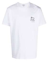 T-shirt à col rond imprimé blanc Woolrich