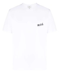T-shirt à col rond imprimé blanc Woolrich