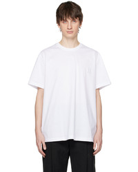 T-shirt à col rond imprimé blanc Wooyoungmi