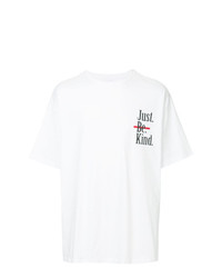T-shirt à col rond imprimé blanc Wooyoungmi