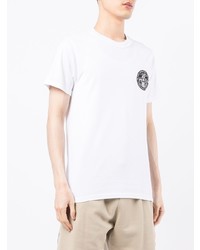 T-shirt à col rond imprimé blanc Stussy