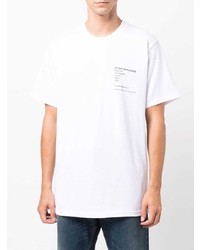 T-shirt à col rond imprimé blanc Stussy