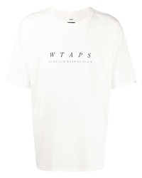 T-shirt à col rond imprimé blanc WTAPS