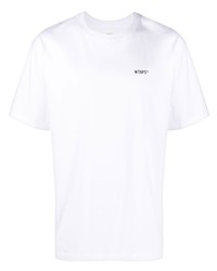 T-shirt à col rond imprimé blanc WTAPS