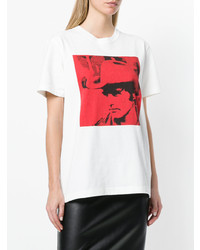 T-shirt à col rond imprimé blanc Calvin Klein 205W39nyc