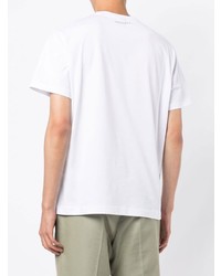 T-shirt à col rond imprimé blanc Hackett