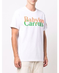 T-shirt à col rond imprimé blanc Carrots