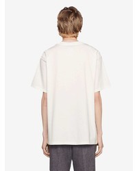 T-shirt à col rond imprimé blanc Gucci