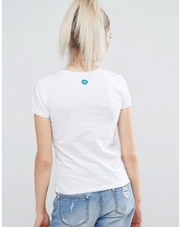 T-shirt à col rond imprimé blanc Illustrated People