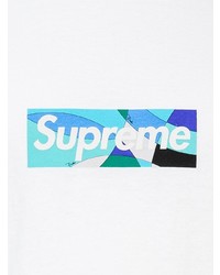 T-shirt à col rond imprimé blanc Supreme