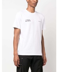 T-shirt à col rond imprimé blanc Moncler