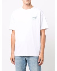 T-shirt à col rond imprimé blanc A.P.C.