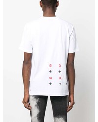 T-shirt à col rond imprimé blanc Ksubi