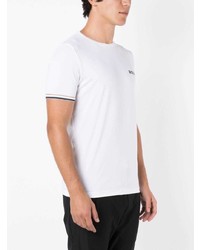 T-shirt à col rond imprimé blanc BOSS