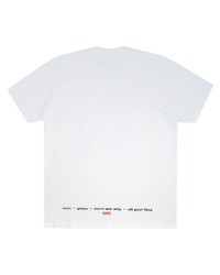 T-shirt à col rond imprimé blanc Supreme